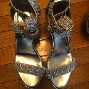 Silver BCBG Wedges